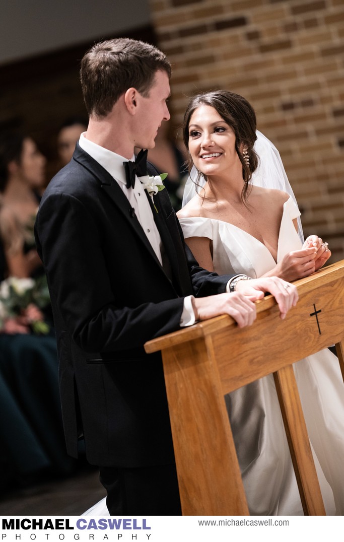 Bride at St. Peter's Catholic Church Covington Wedding