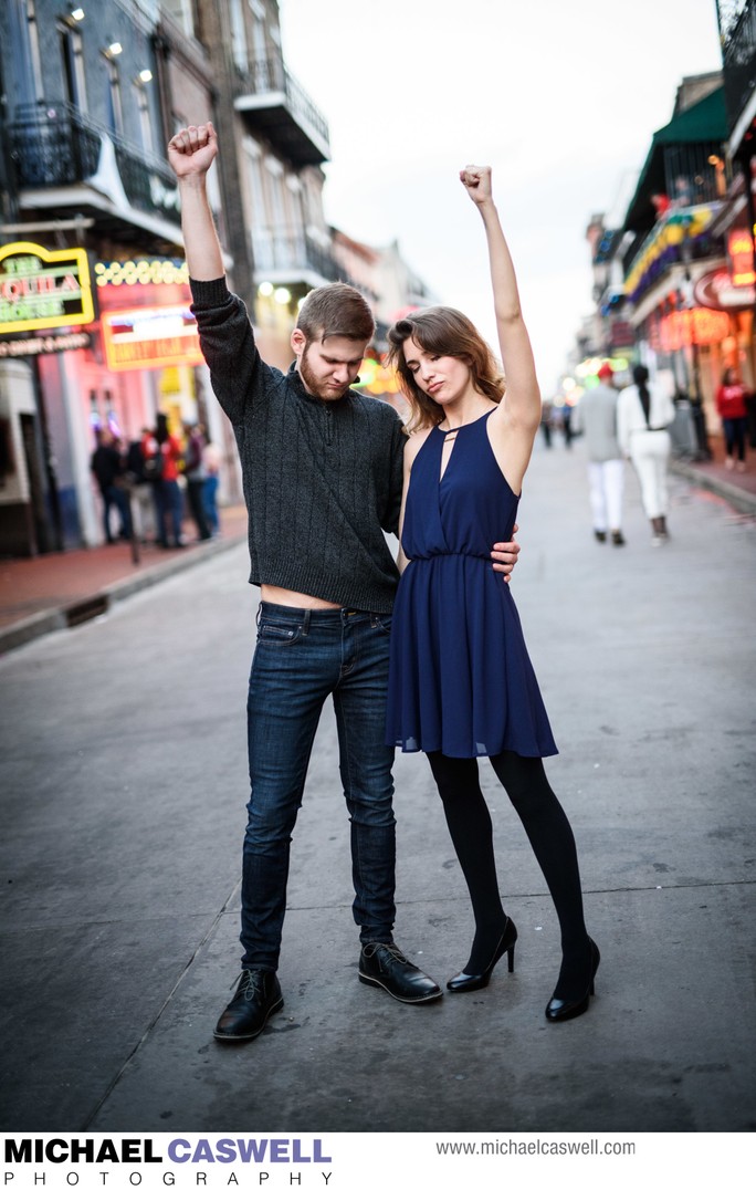 Couple Gives Freddie Mercury Pose in French Quarter