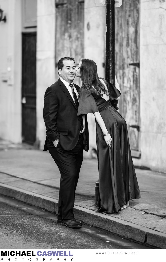 Couple Kissing in French Quarter