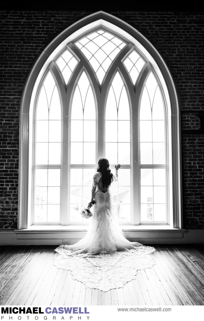 Bridal Portrait in front of large window