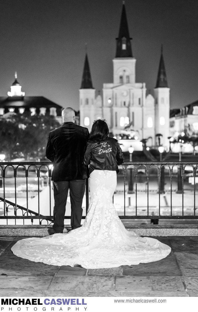 Bride wears till death jacket