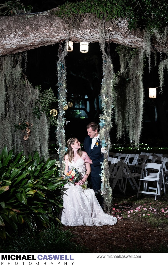 Couple by Swing at Southern Oaks