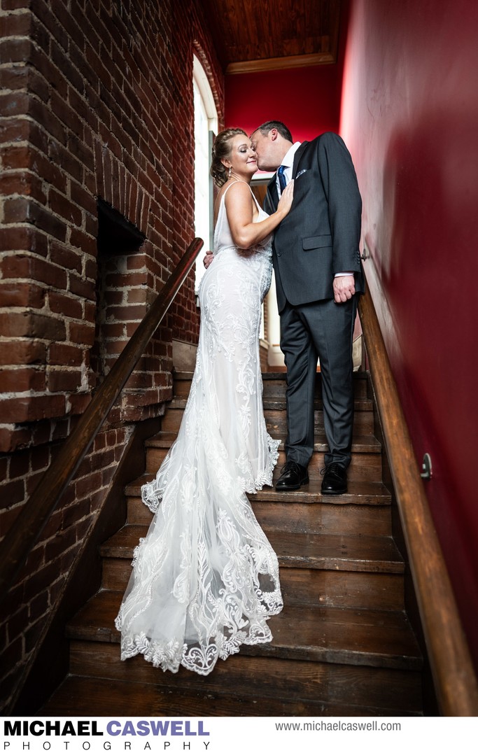 Portrait of Couple on Stairs at Rosy's Jazz Hall