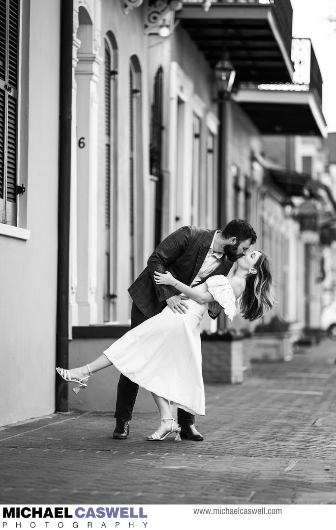 Engagement Portrait Dip in the French Quarter