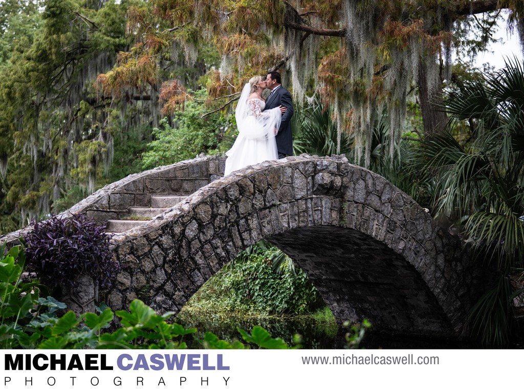 Parkview Terrace Wedding Portrait of Couple on Bridge