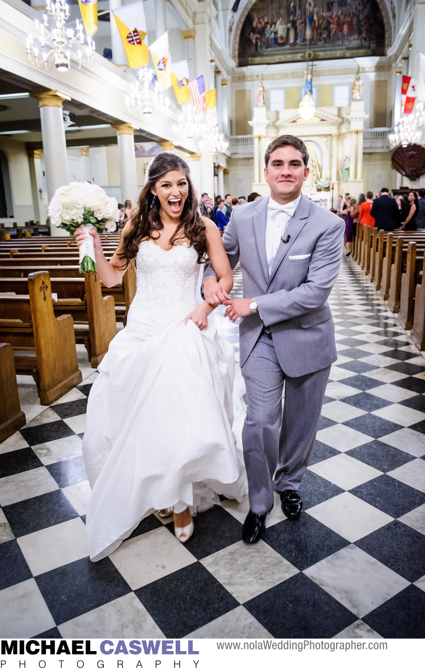 Newly Married Couple at Saint Louis Cathedral