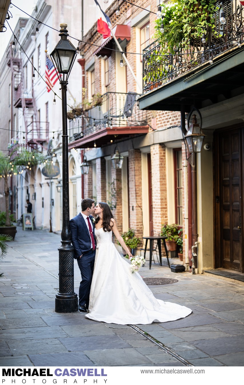 French Quarter Wedding Portrait in Exchange Place