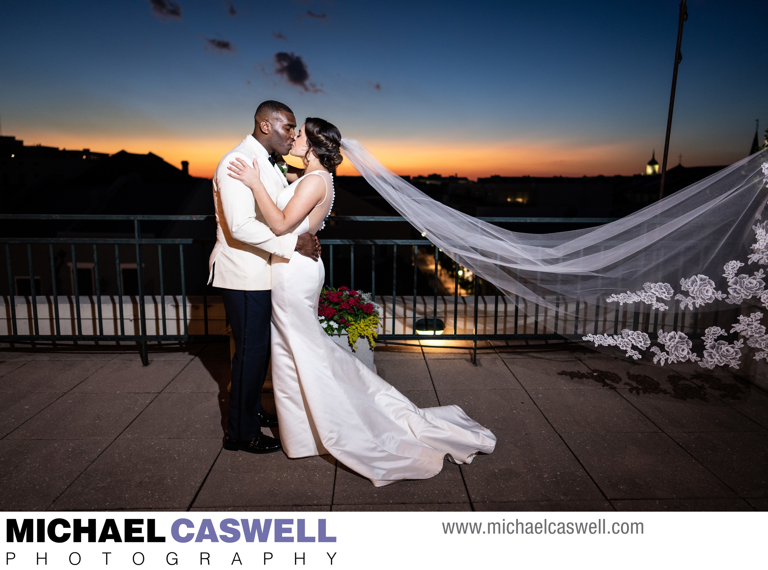 Groom Throws Garter at Riverview Room Wedding
