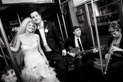 Newly Married Couple Rides the Streetcar