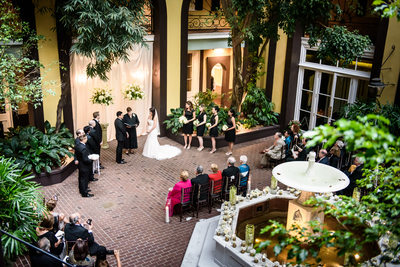 Hotel Mazarin Ceremony in Courtyard