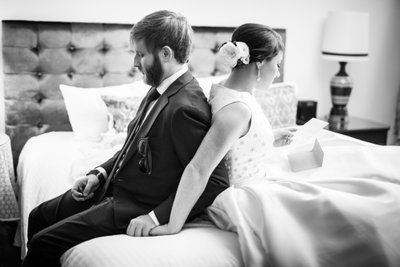 Bride and Groom Exchange Gifts at Pontchartrain hotel