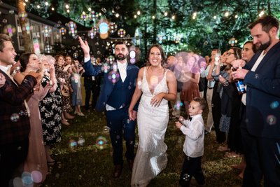 Bubbles Send-Off at Palmettos on the Bayou Wedding