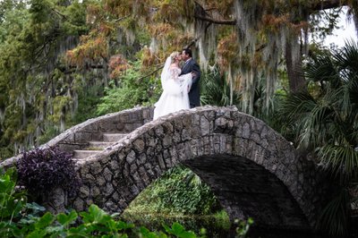 Parkview Terrace Wedding Portrait of Couple on Bridge