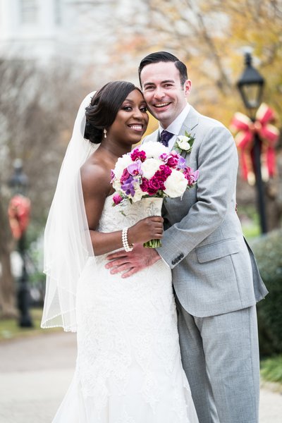 Portrait of Bride and Groom in Jackson Square