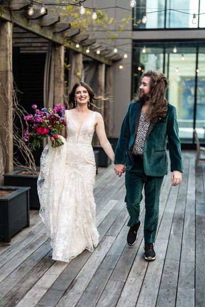 Bride and Groom at Ace Hotel Wedding in New Orleans