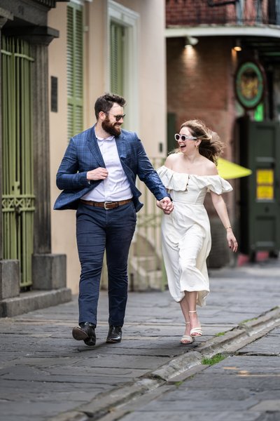 New Orleans Engagement Portrait in Pirate's Alley