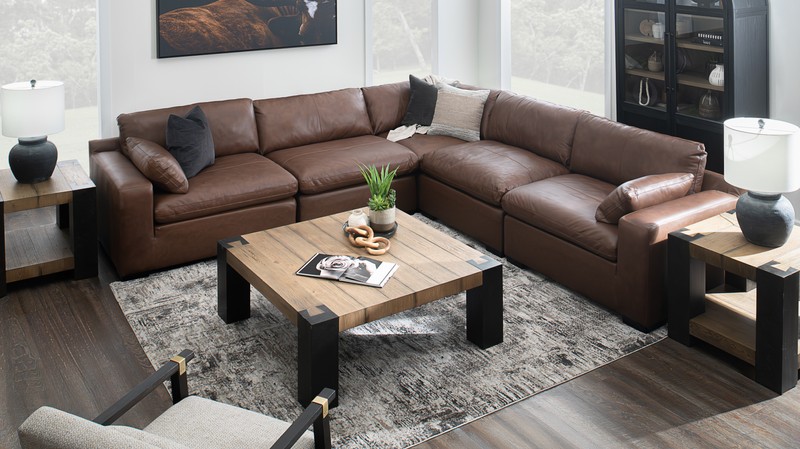 Dallas Commercial Photo of City Limits Leather Sectional