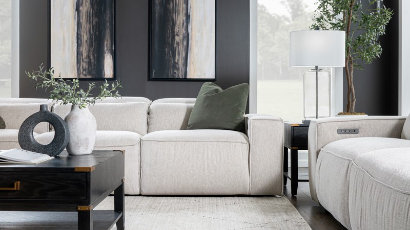 Dallas Commercial Photo of Modern White Recliner Sofa2