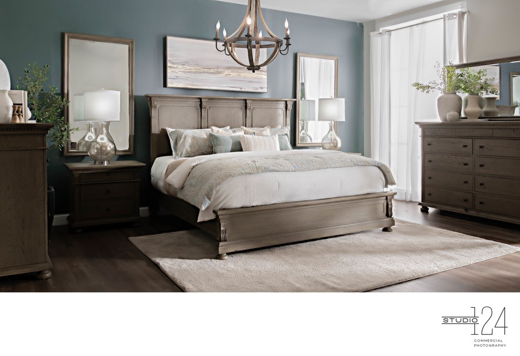 Dallas Commercial Photography of Styled Bedroom Scene