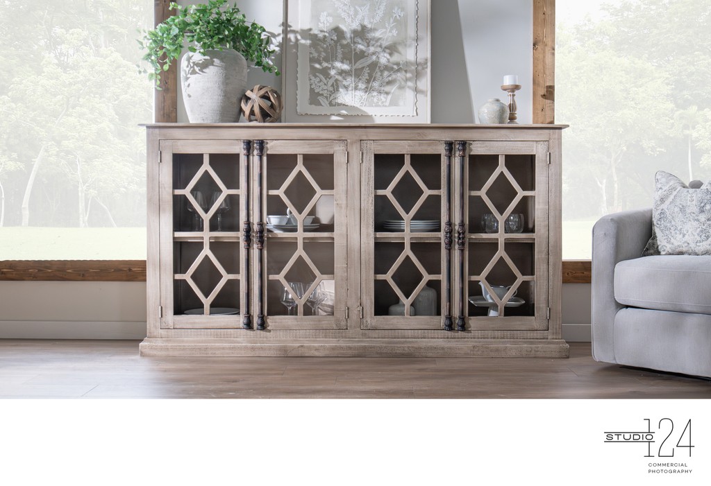 Sleek modern credenza photographed in Dallas studio