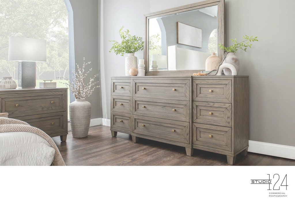Dallas Commercial Photography of Modern Bedroom Dresser