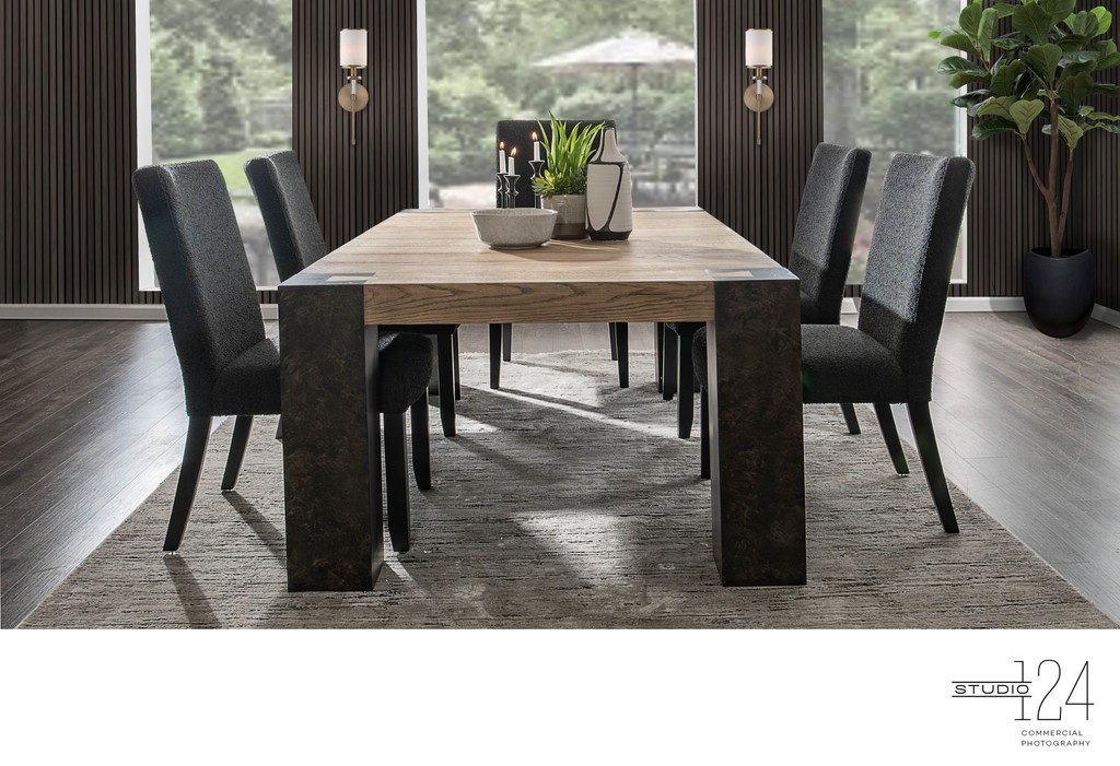 Head-On Dining Set | Dallas Commercial Photograph