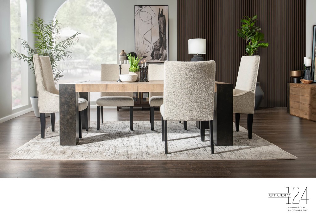 Dallas Commercial Photography of Styled Dining Set