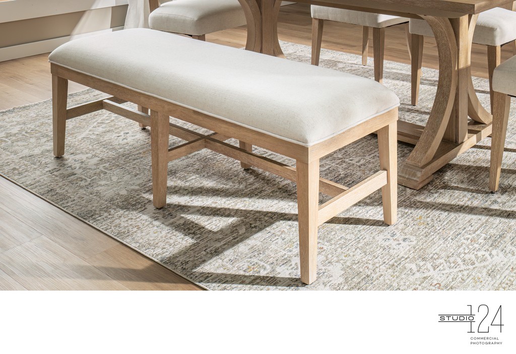 Dining Bench Detail Photography Dallas