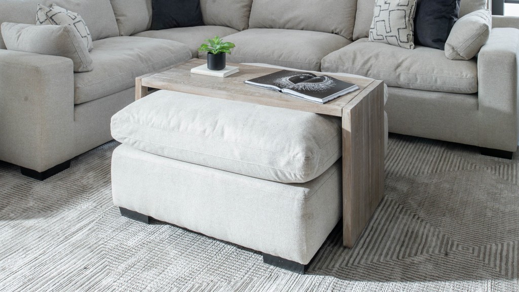 Accent ottoman with table