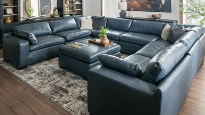 Leather Sectional Overshot | Dallas Lifestyle Photo