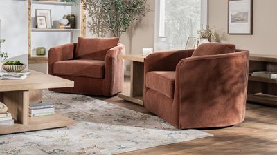 Pair of Armchairs with Framed Artwork | Designer Living Space