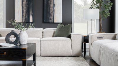 Dallas Commercial Photo of Modern White Recliner Sofa2