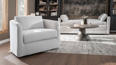 Linen Accent Chair in Natural Light  Dallas Furniture Photography