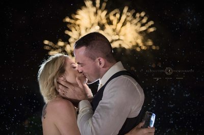 Gold Coast Wedding Photography with Fireworks and Rain.