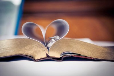 Bible with Wedding Rings
