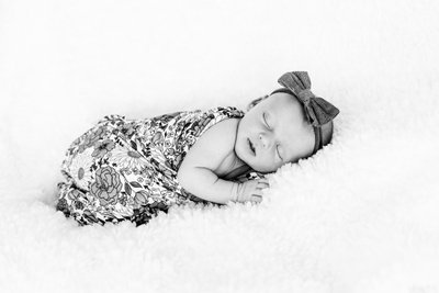 Newborn photography Phoenix - baby wrapped in print
