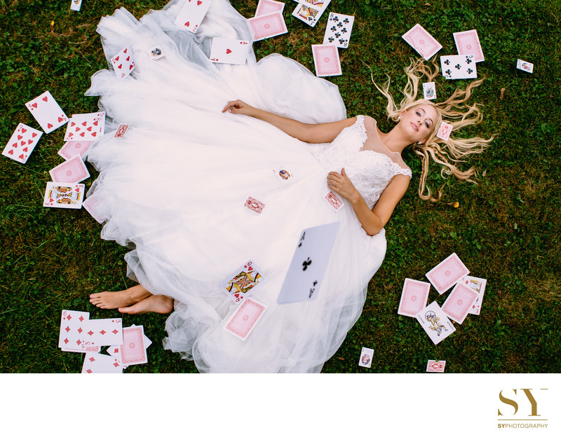 Alice in wonderland inspired bridal photo