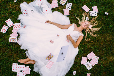 Alice in wonderland inspired bridal photo