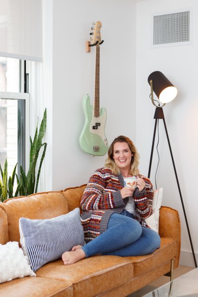 Personal branding photography in New York City apartment
