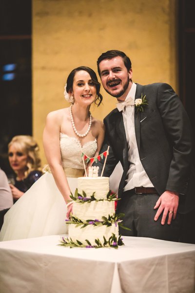 Melbourne Wedding Reception Photo: wedding cake cutting
