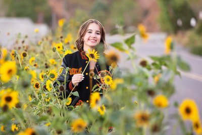 Senior Girl with Sunflowers