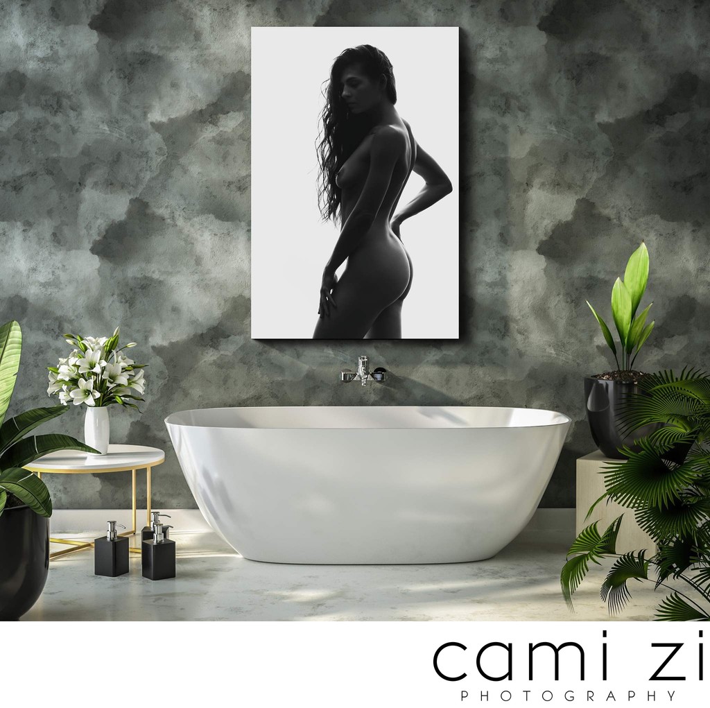 Poster Frame Mockup interior in a Bathroom