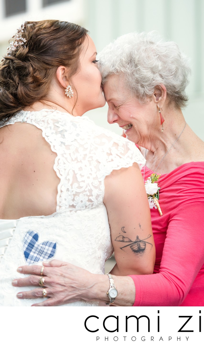 Bride with Grandmother at Small Florida Wedding