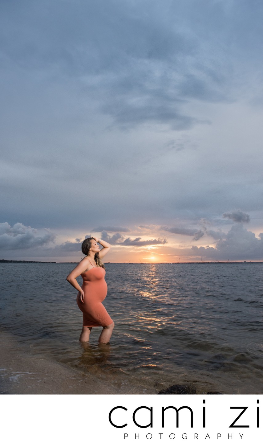 Pregnancy Portraits in the Ocean
