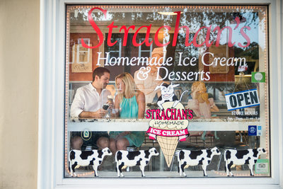 Ice Cream Shop Engagement Photo Session