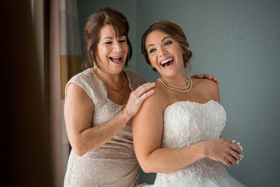 Bride and Mom on Wedding Day