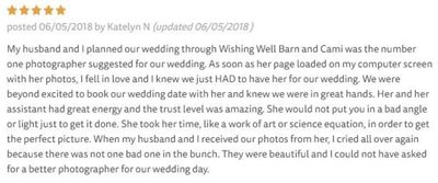 Recommended Photographer at Wishing Well Barn