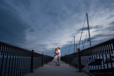 Palafox Pier Sunset Engagement Photo