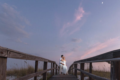 Pensacola Beach Sunset Wedding Portrait