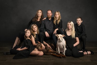 Family and dogs Portrait